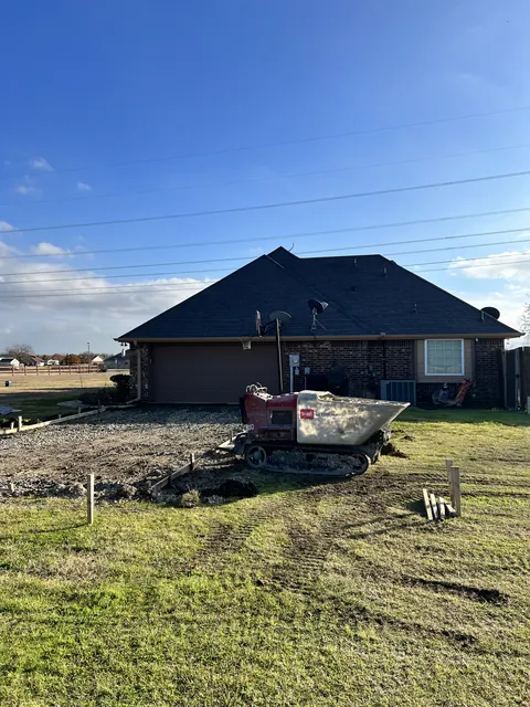 Equipment on site at a home before the pour